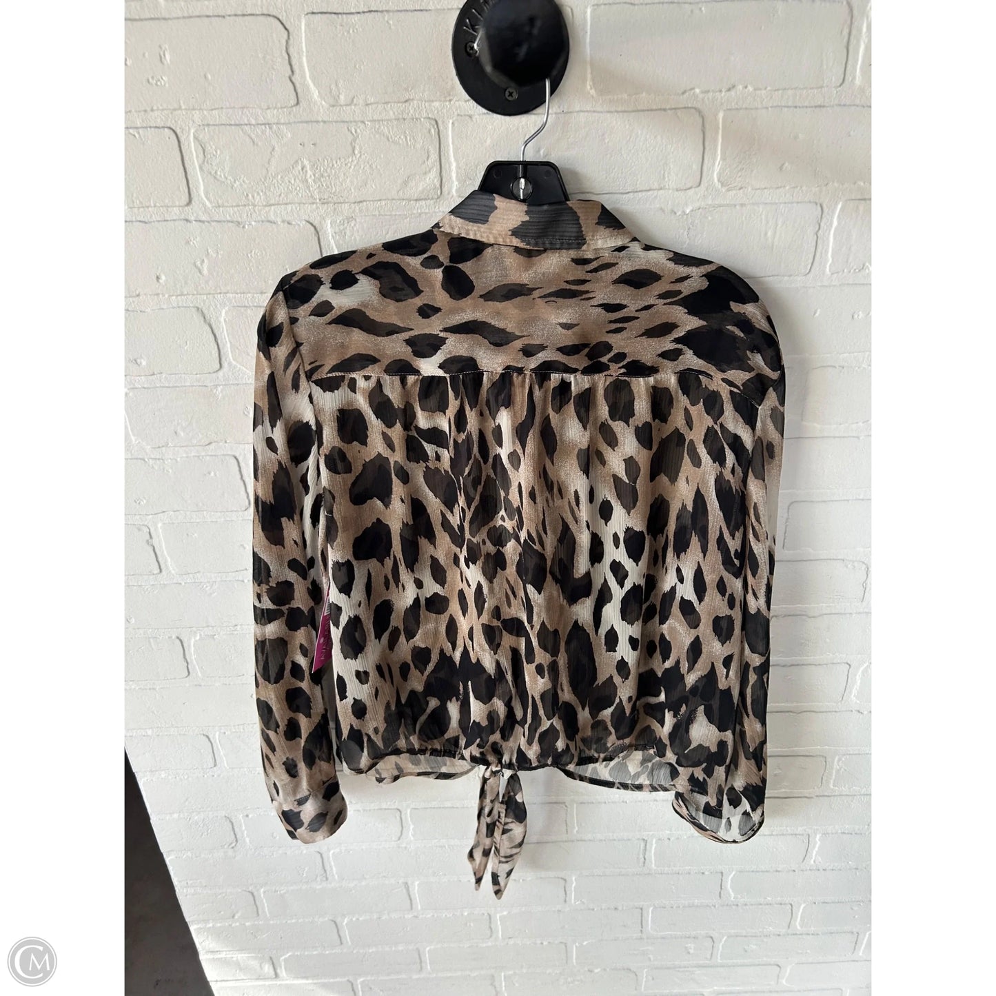 Top Long Sleeve By Chicos In Black & Brown, Size: L