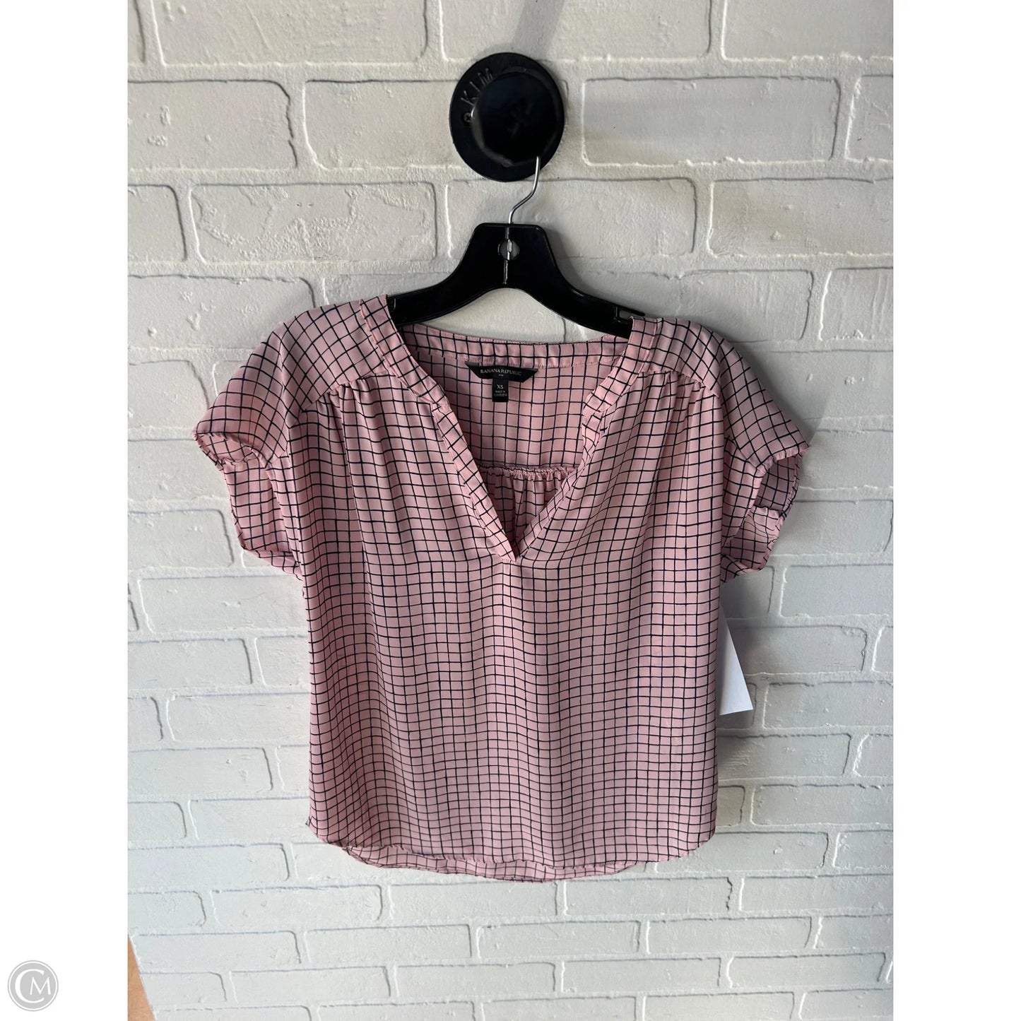 Top Short Sleeve By Banana Republic In Blue & Pink, Size: Xs