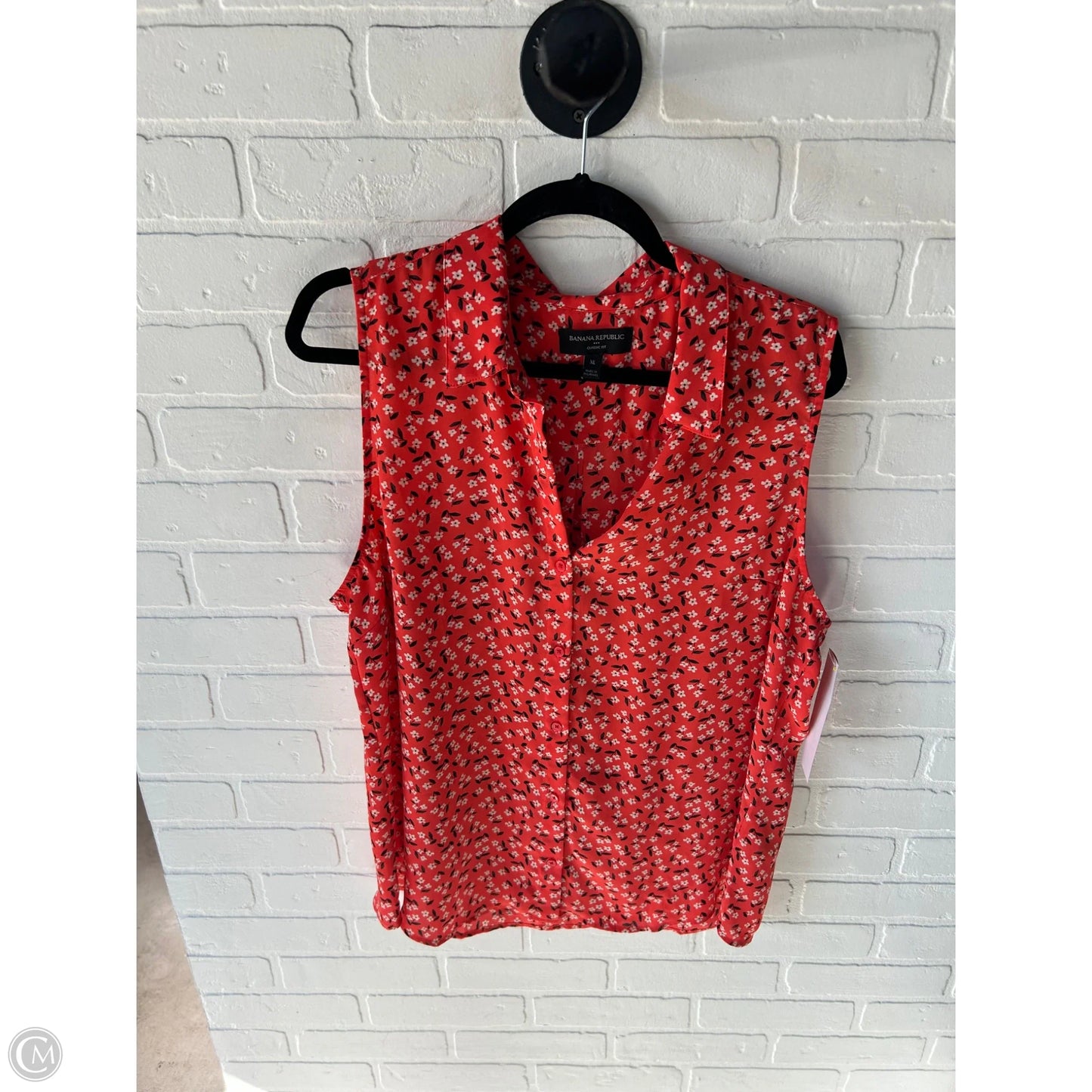 Top Sleeveless By Banana Republic In Black & Orange, Size: Xl