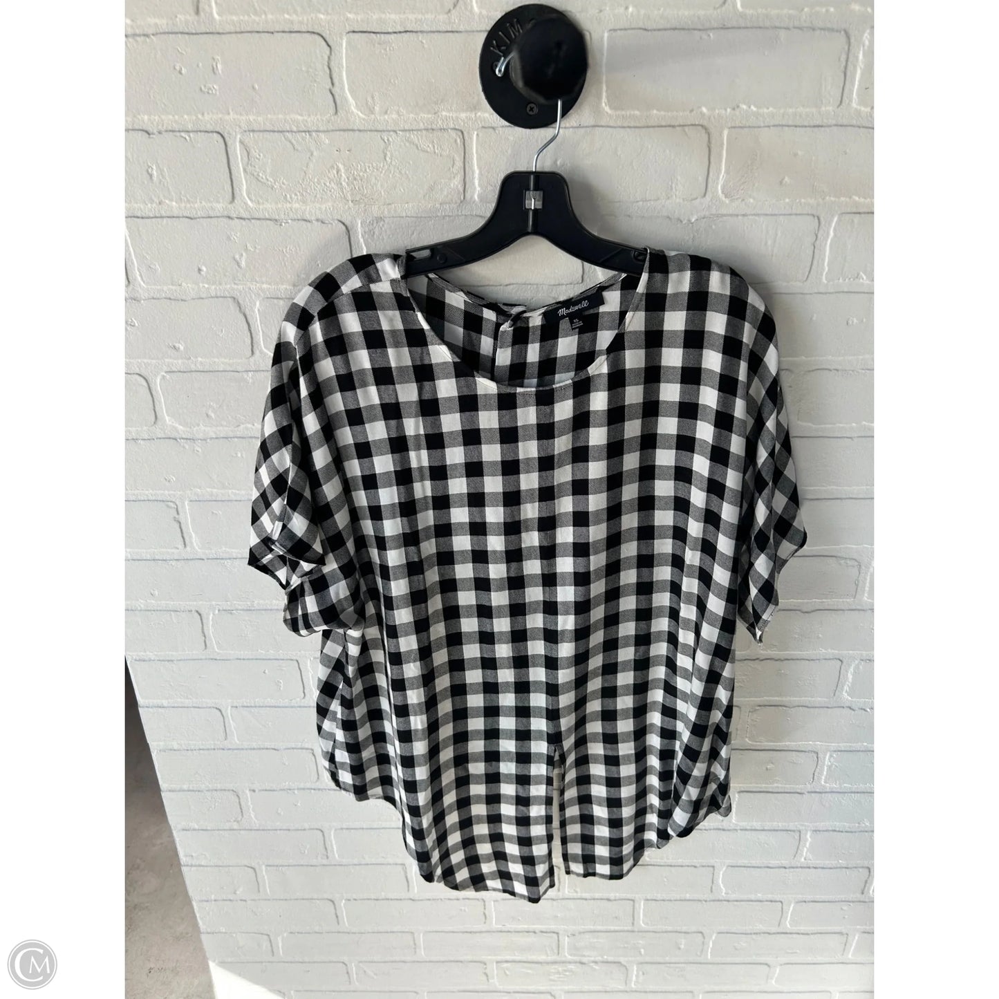 Top Short Sleeve By Madewell In Black & White, Size: Xl