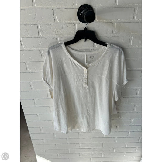 Top Short Sleeve By Loft In White, Size: Xl