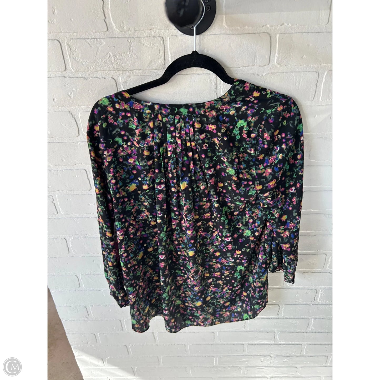 Top 3/4 Sleeve By Skies Are Blue In Black & Tan, Size: M