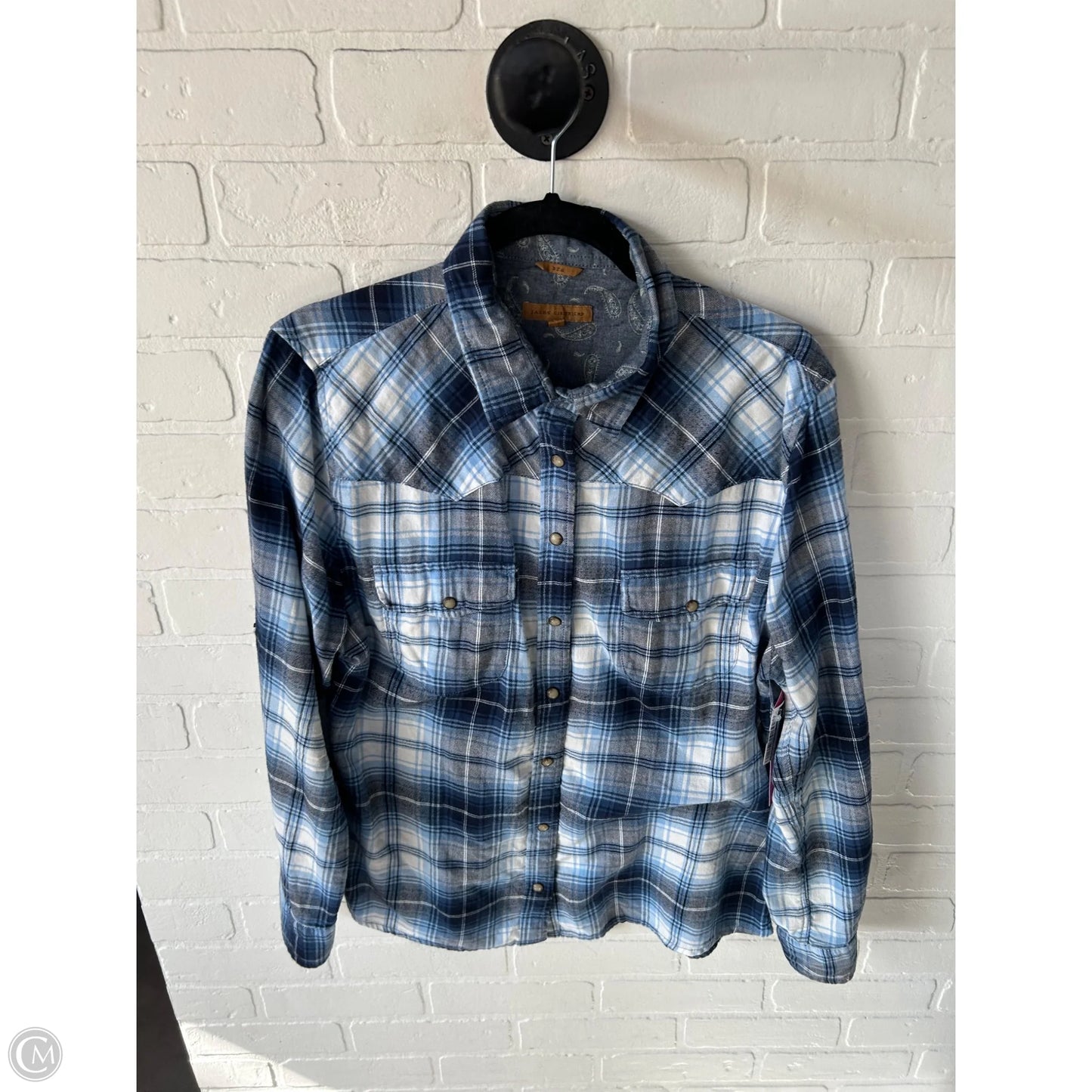 Top Long Sleeve By Jachs Girlfirend In Blue & White, Size: Xl