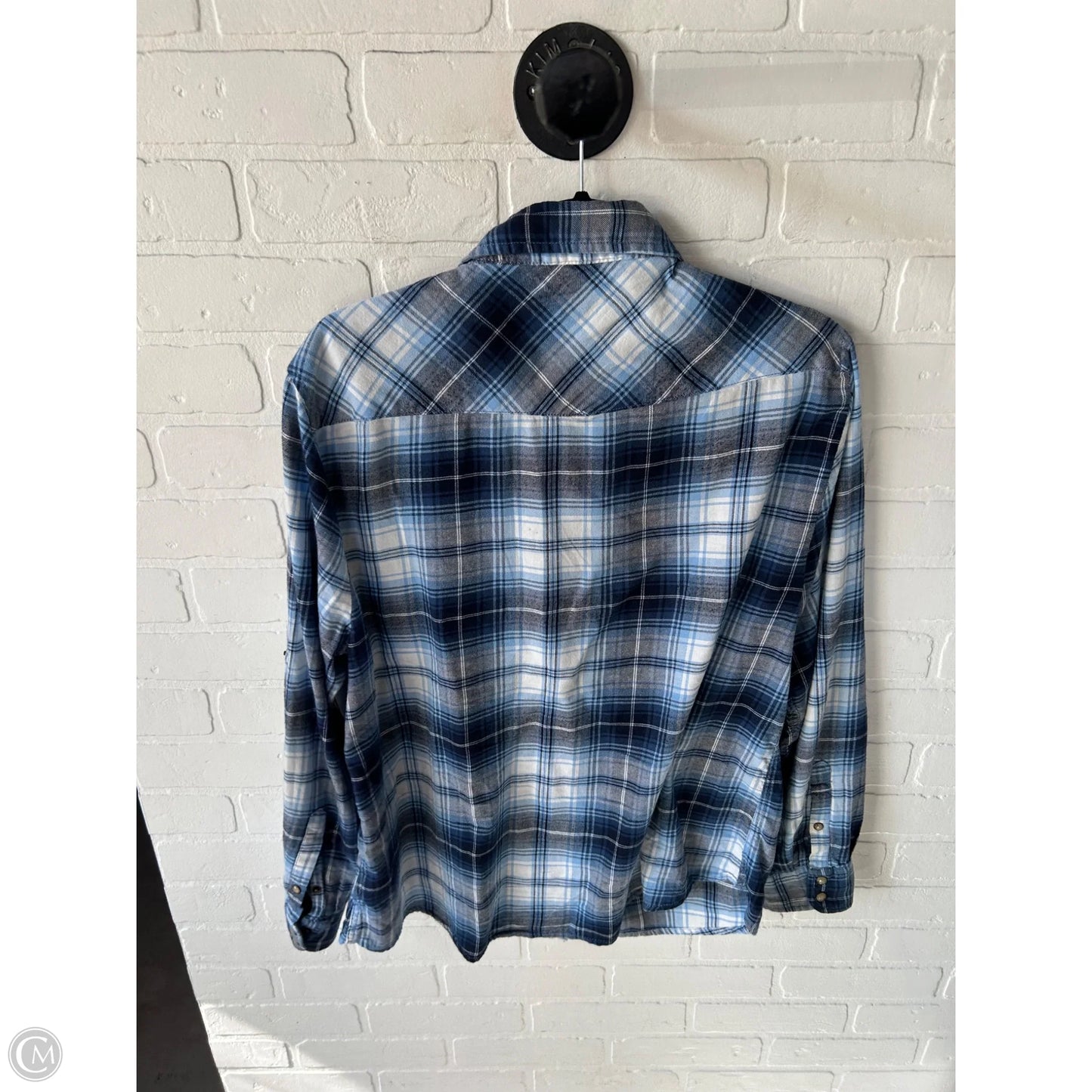 Top Long Sleeve By Jachs Girlfirend In Blue & White, Size: Xl