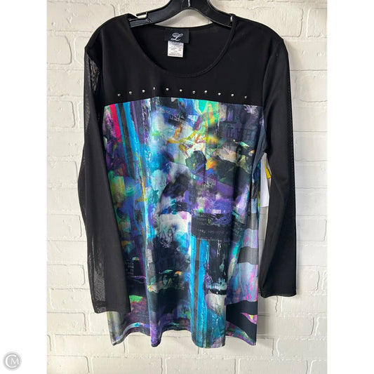 Top Long Sleeve By Clothes Mentor In Black & Blue, Size: L