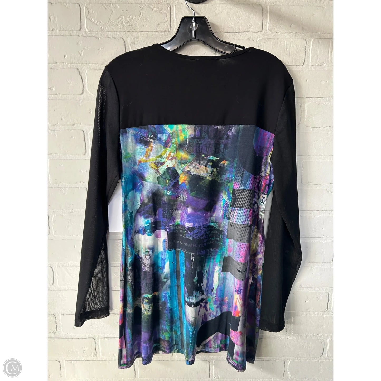 Top Long Sleeve By Clothes Mentor In Black & Blue, Size: L