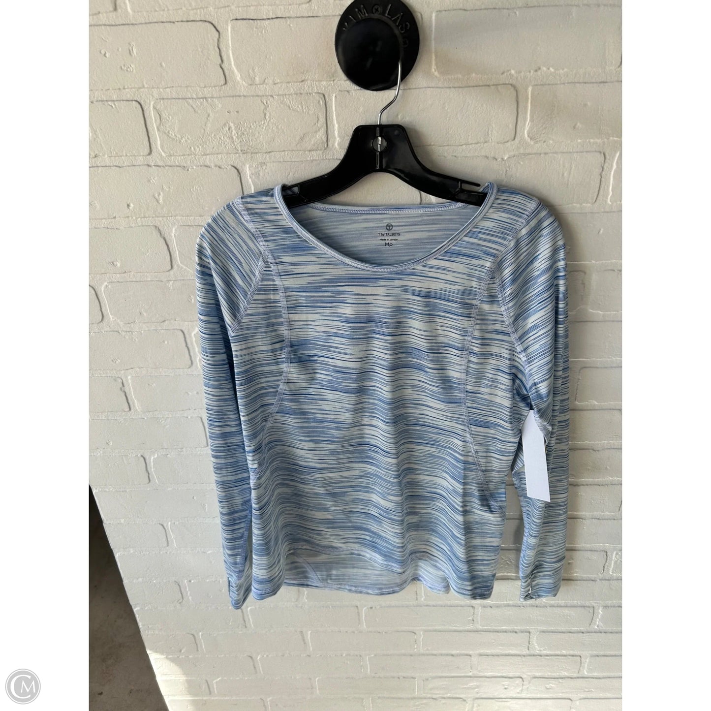 Top Long Sleeve By Talbots In Blue & White, Size: Mp