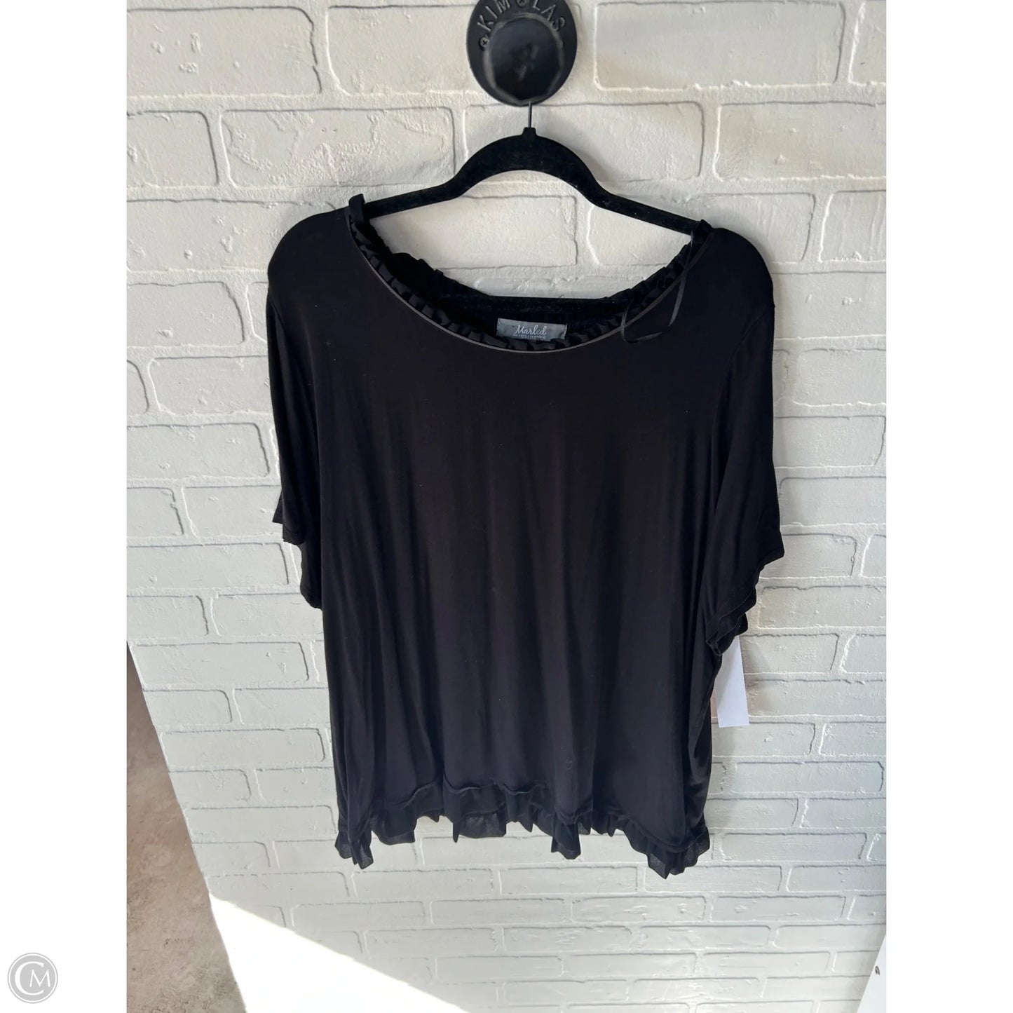 Top Short Sleeve By Marled In Black, Size: 3x