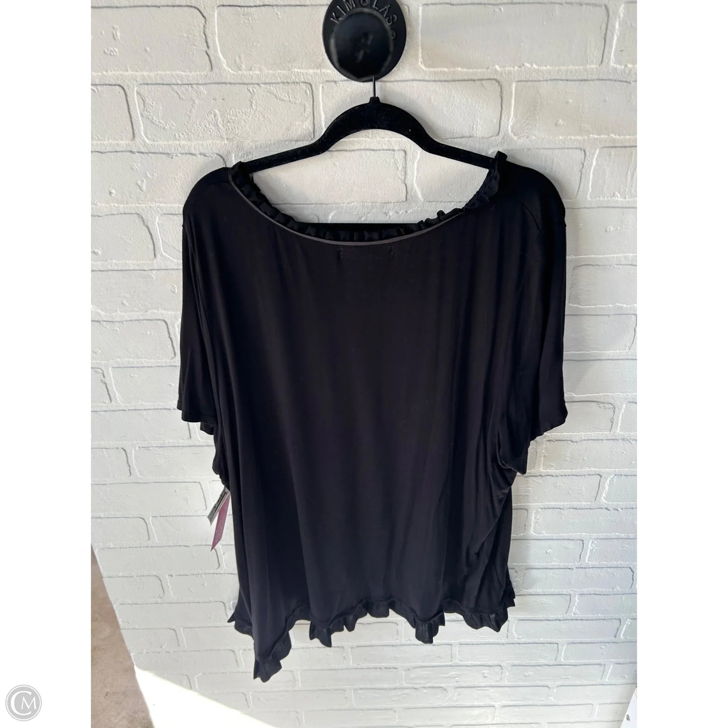 Top Short Sleeve By Marled In Black, Size: 3x