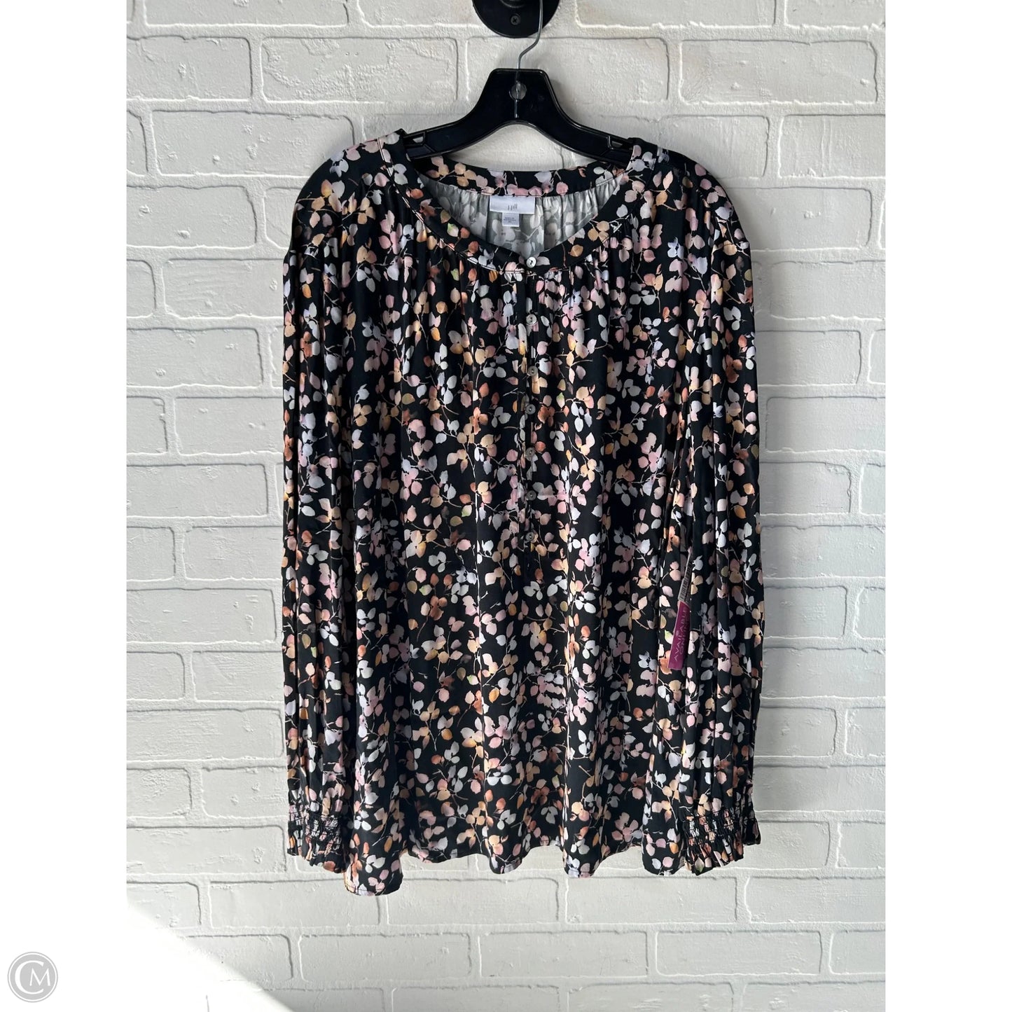 Top Long Sleeve By J. Jill In Black & Brown, Size: 3x