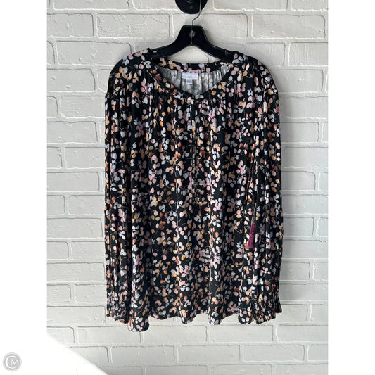 Top Long Sleeve By J. Jill In Black & Brown, Size: 3x