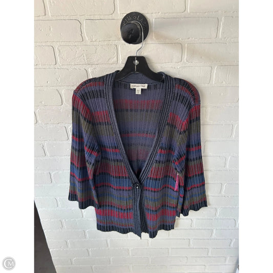 Sweater Cardigan By Coldwater Creek In Blue & Red, Size: S