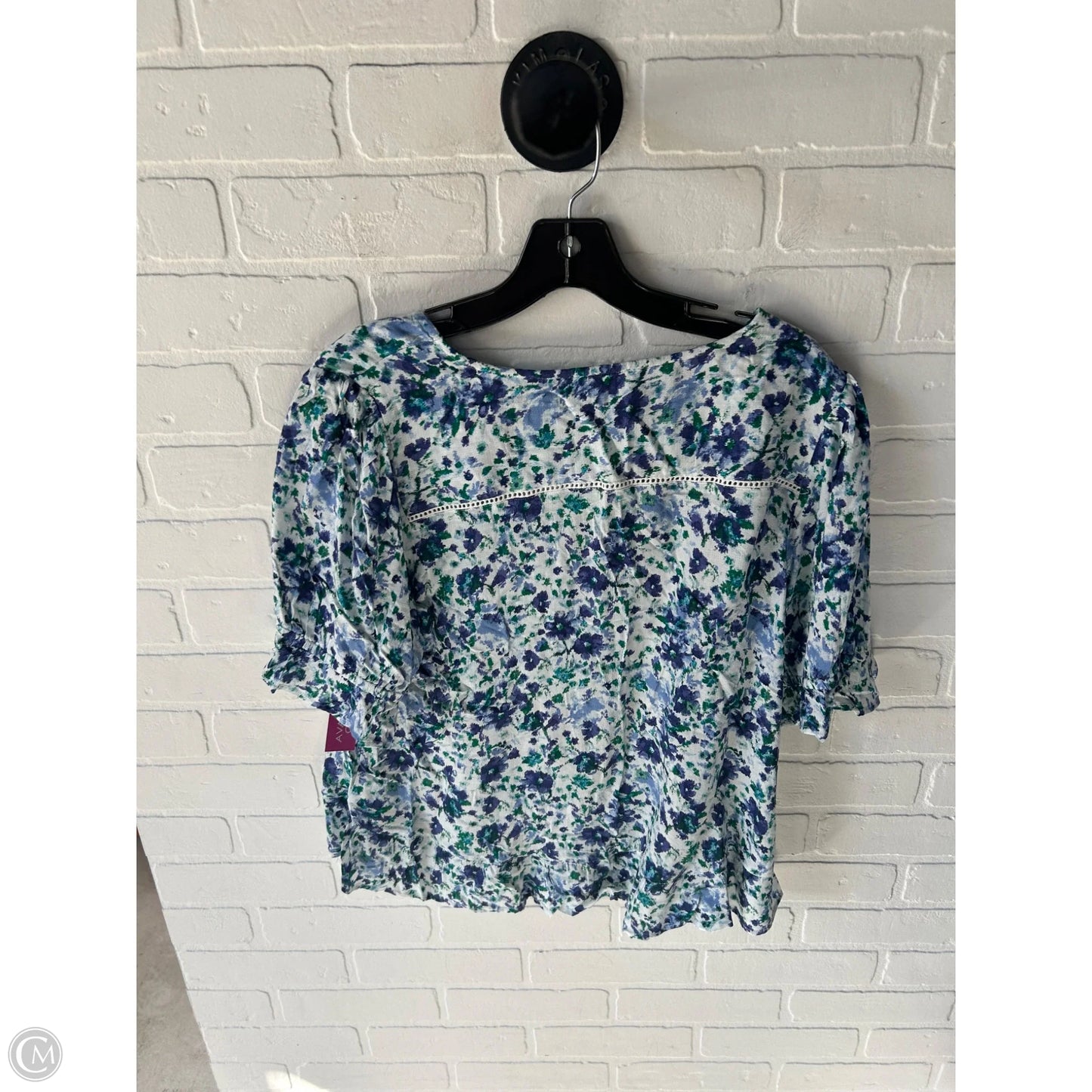 Top Short Sleeve By Lucky Brand In Blue & Green, Size: L