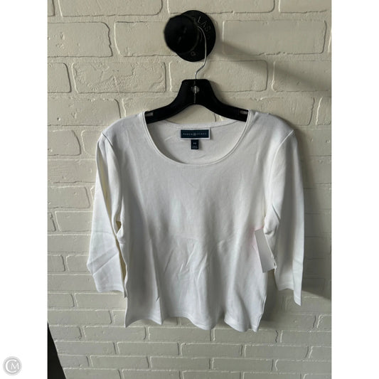 Top 3/4 Sleeve Basic By Karen Scott In White, Size: Mp