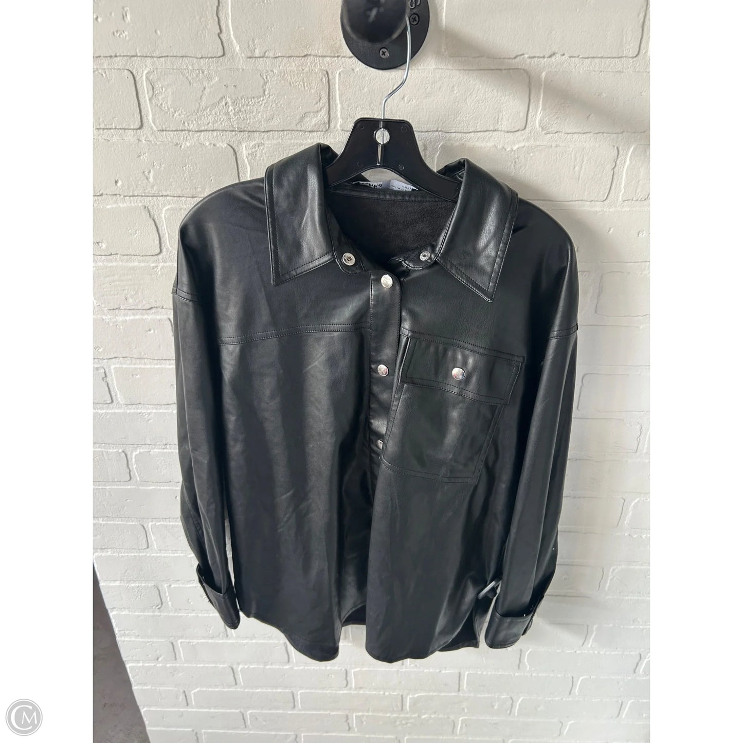 Jacket Shirt By Bershka In Black, Size: M