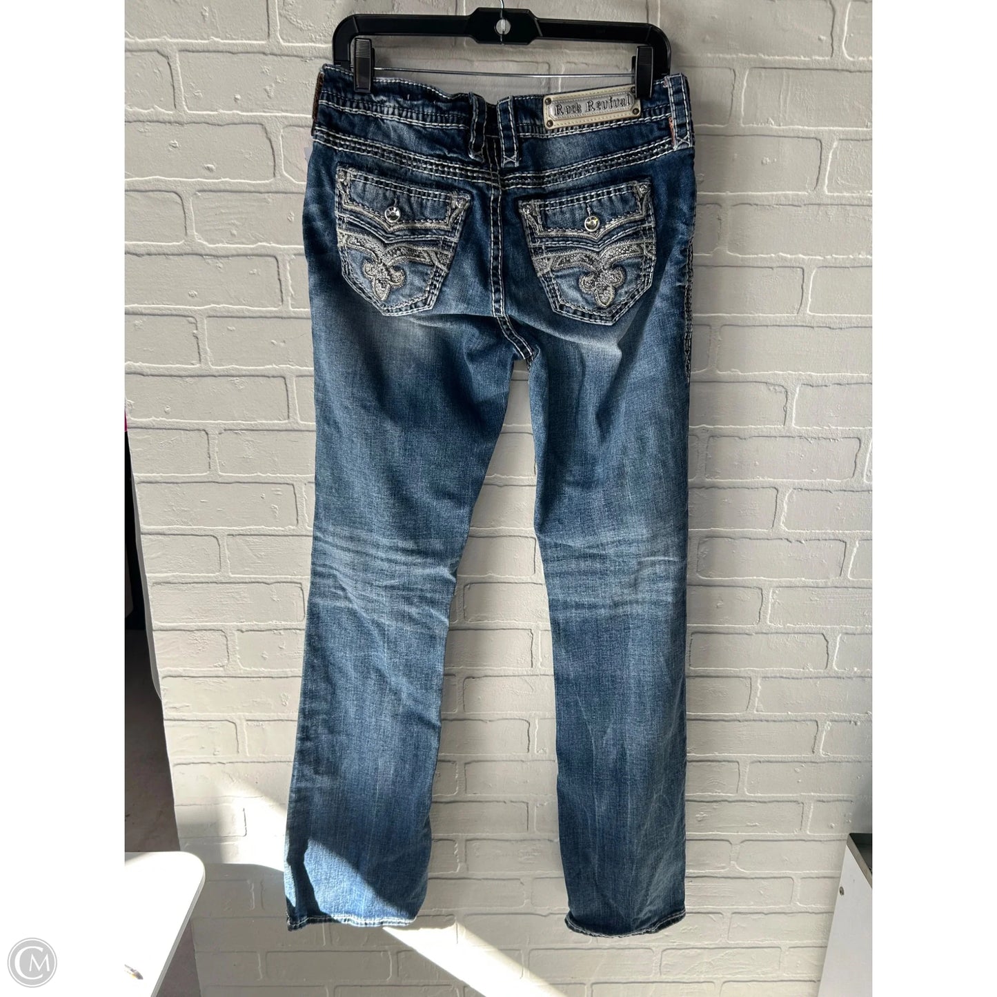 Jeans Boot Cut By Rock Revival In Blue Denim, Size: 10