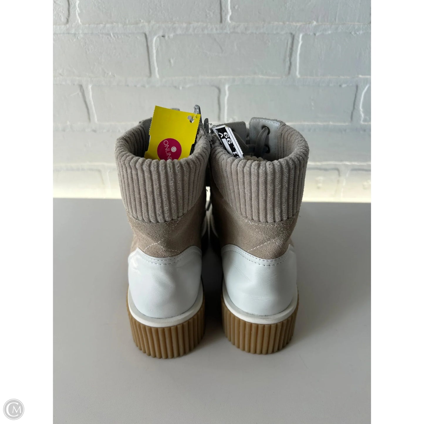 Boots Ankle Flats By Vaneli In Tan & White, Size: 7