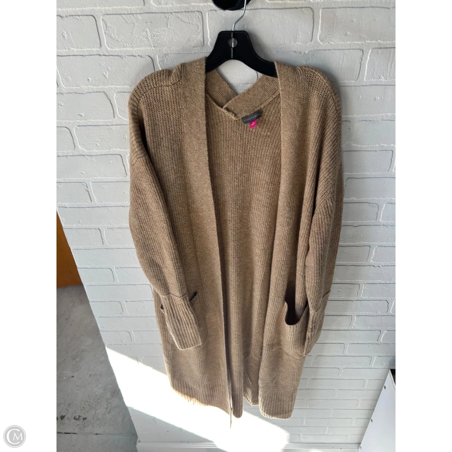 Sweater Cardigan By Vince Camuto In Tan, Size: Xl