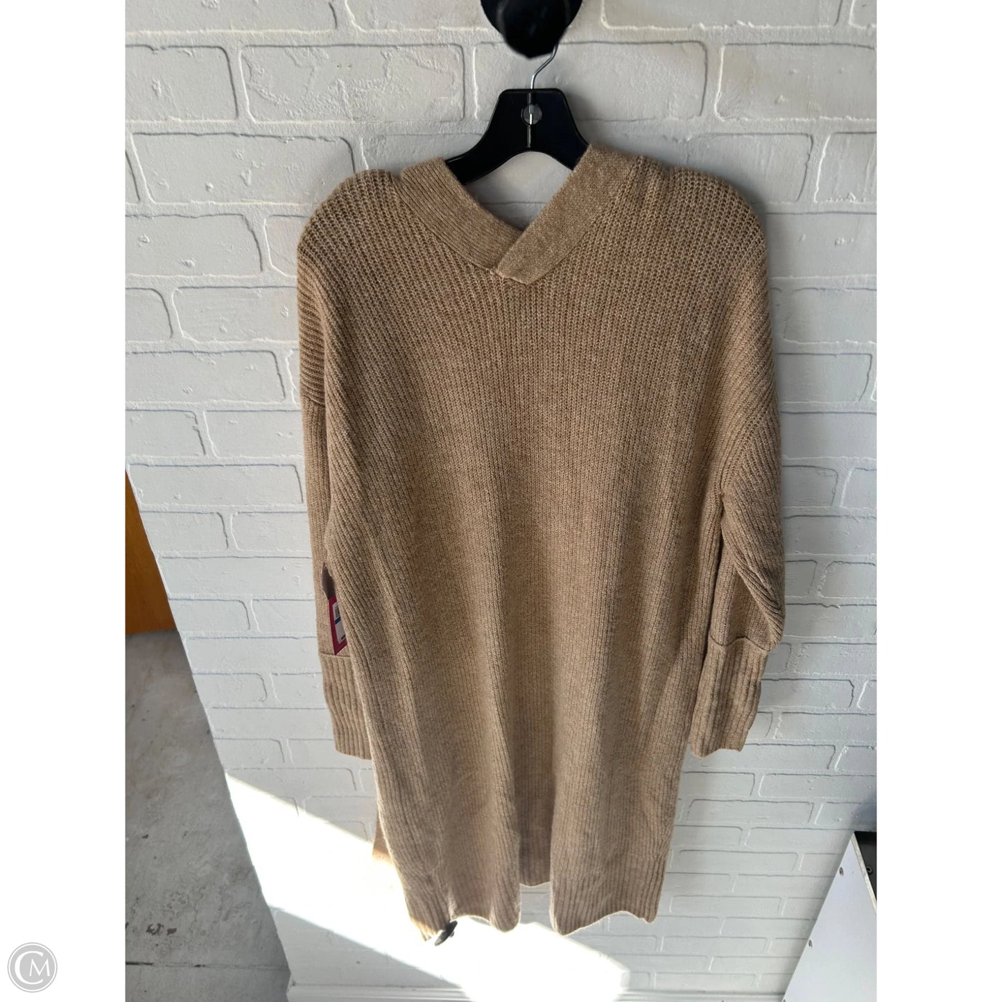 Sweater Cardigan By Vince Camuto In Tan, Size: Xl