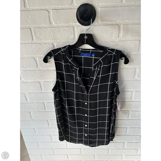 Top Sleeveless By Apt 9 In Black & White, Size: Xs