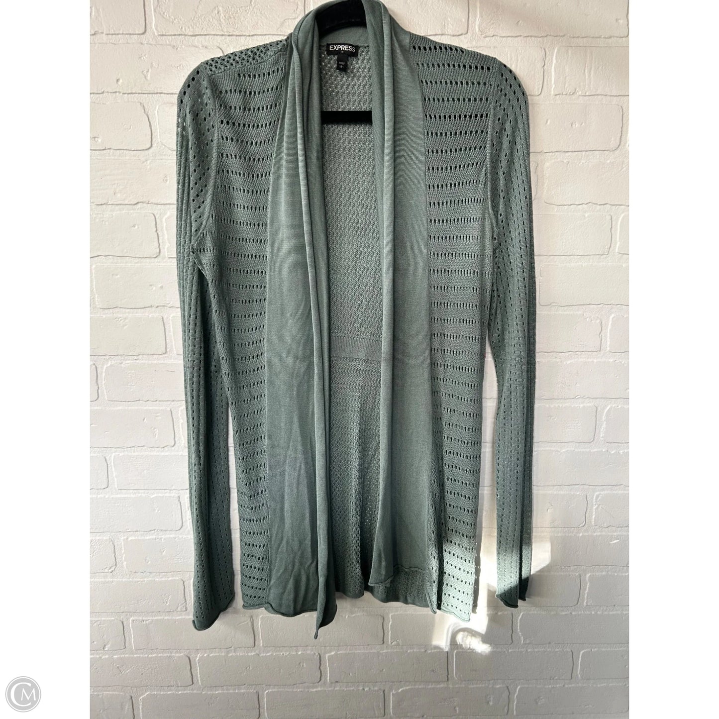 Sweater Cardigan By Express In Green, Size: L