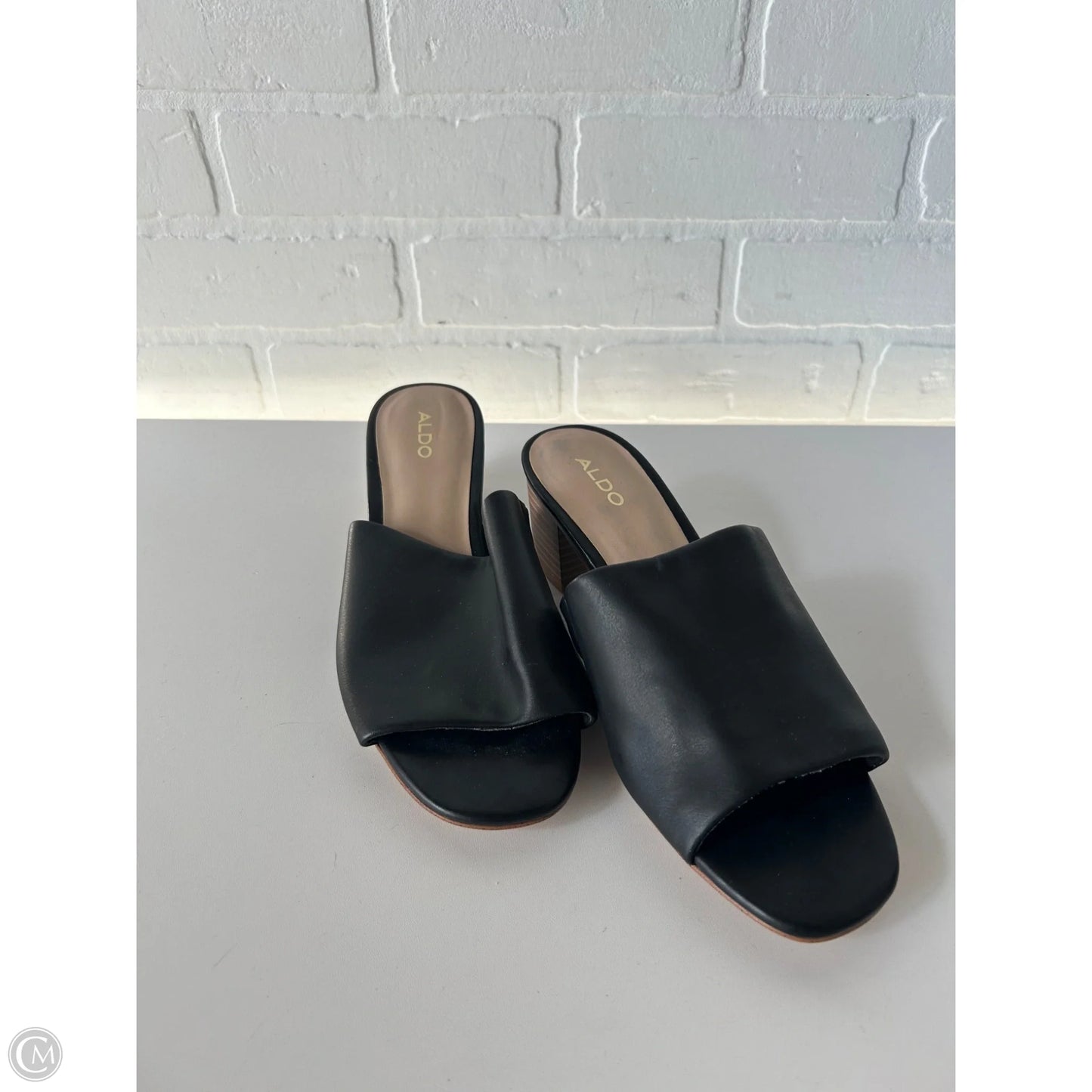 Sandals Heels Block By Aldo In Black, Size: 8