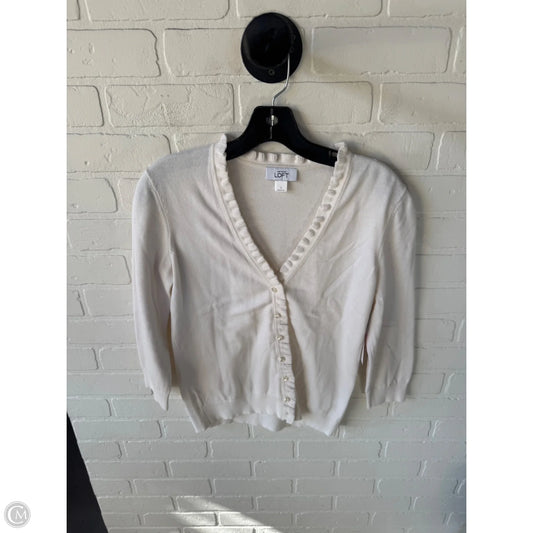 Sweater Cardigan By Loft In Cream, Size: S