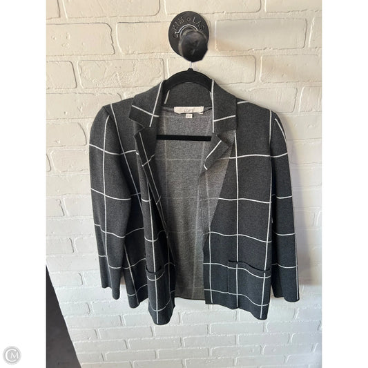 Sweater Cardigan By Loft In Grey & White, Size: Xs