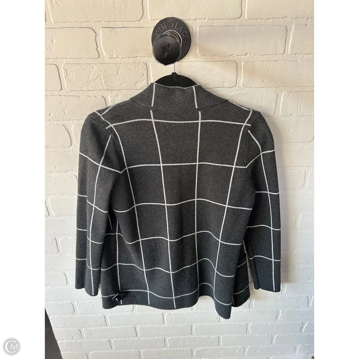 Sweater Cardigan By Loft In Grey & White, Size: Xs