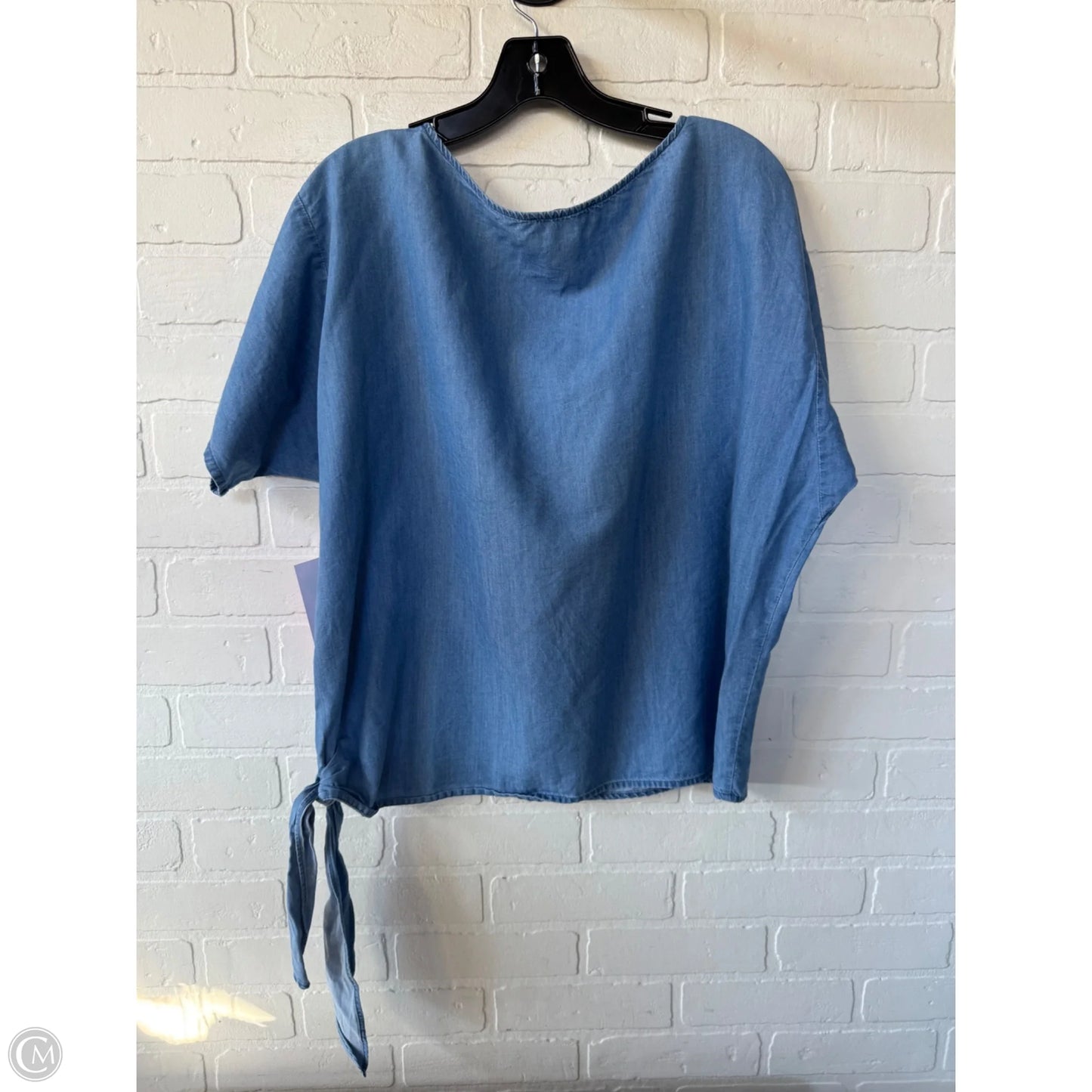 Top Short Sleeve By Michael By Michael Kors In Blue Denim, Size: M