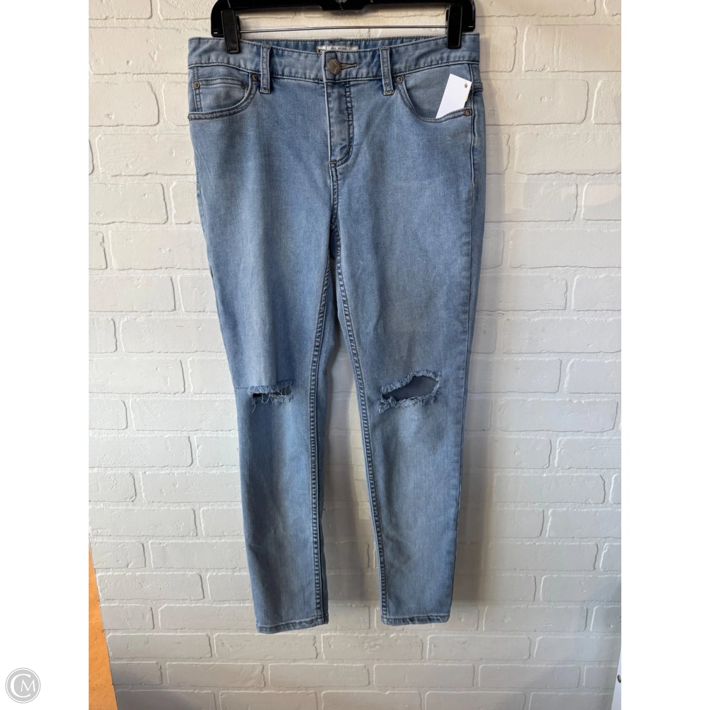Jeans Skinny By Free People In Blue Denim, Size: 6