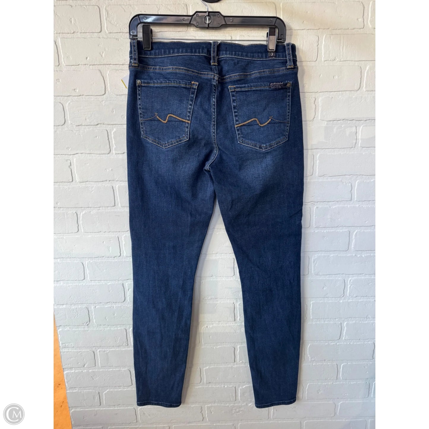 Jeans Skinny By 7 For All Mankind In Blue Denim, Size: 8