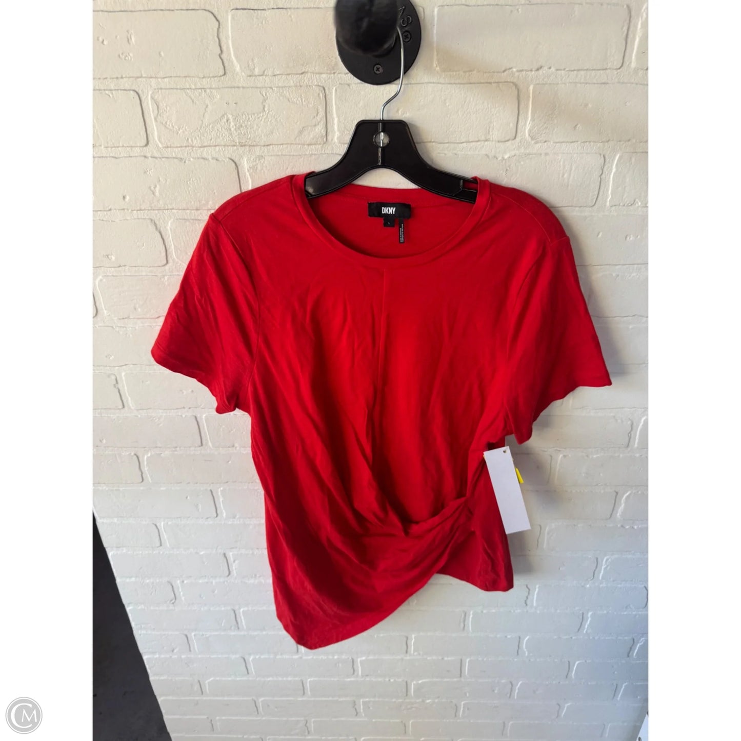 Top Short Sleeve By Dkny In Red, Size: L