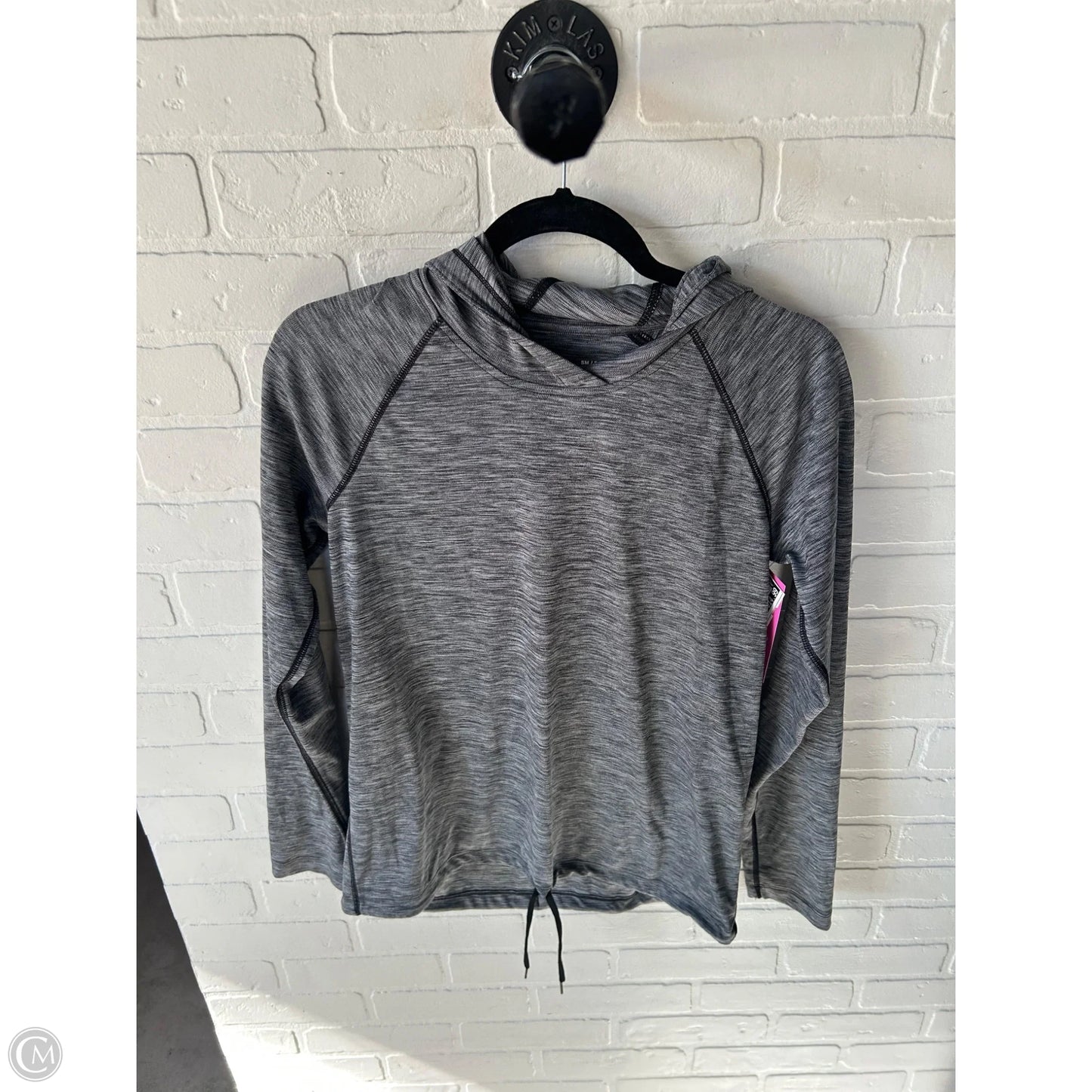 Athletic Top Long Sleeve Hoodie By Under Armour In Grey, Size: S