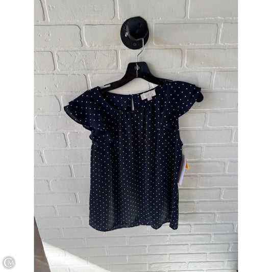 Top Short Sleeve By Loft In Blue & White, Size: Xs