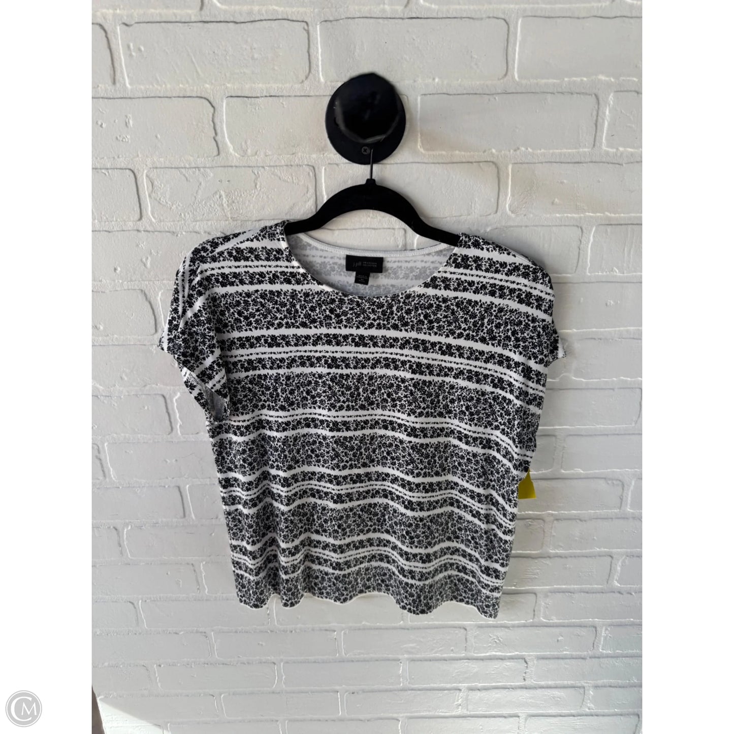 Top Short Sleeve By J. Jill In Black & White, Size: Xsp