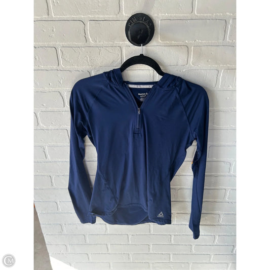 Athletic Top Long Sleeve Hoodie By Reebok In Blue, Size: S