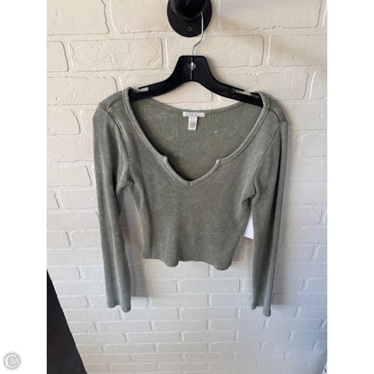 Top Long Sleeve Basic By Full Tilt In Green, Size: S