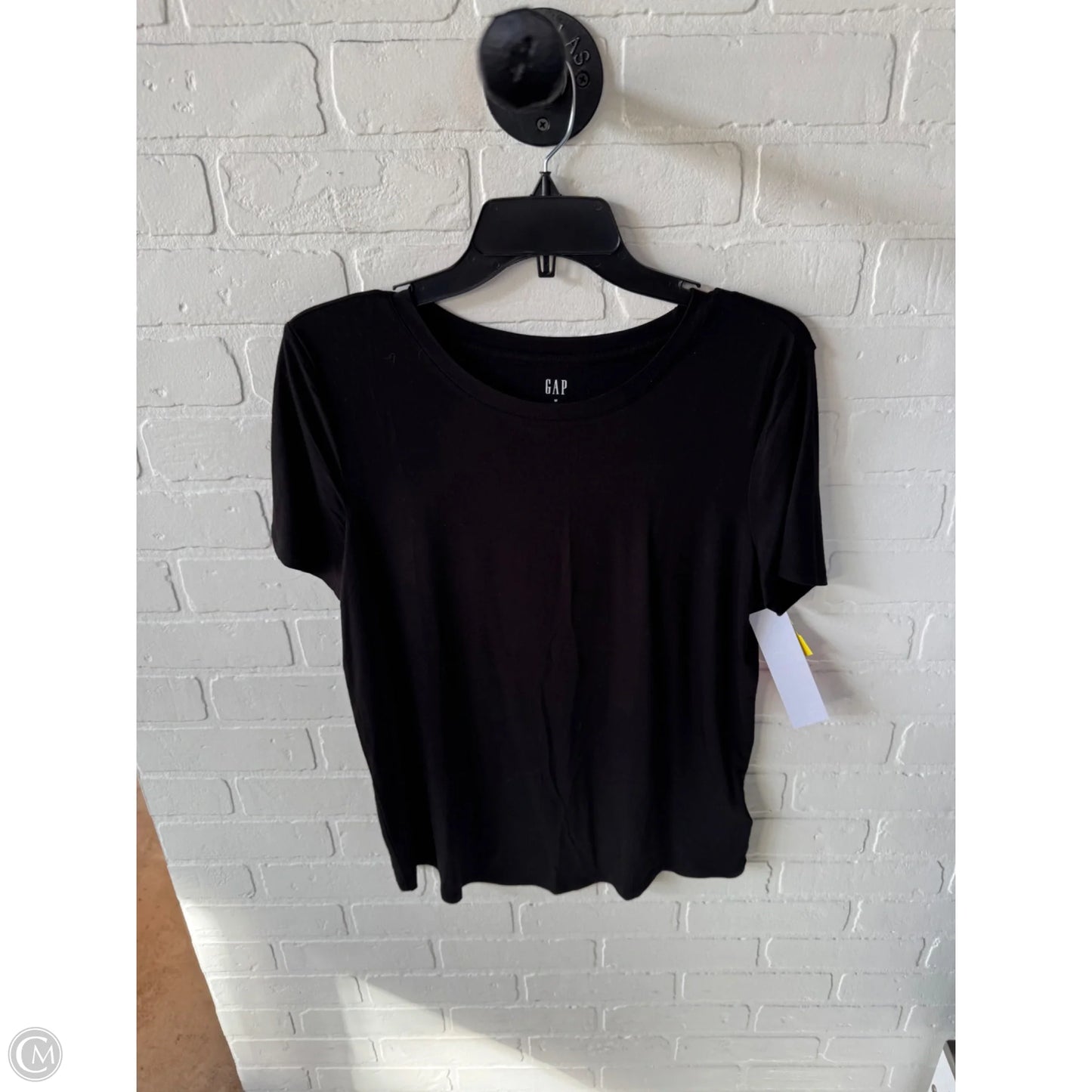 Top Short Sleeve Basic By Gap In Black, Size: M