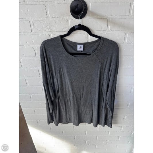 Top Long Sleeve Basic By Cabi In Grey, Size: L