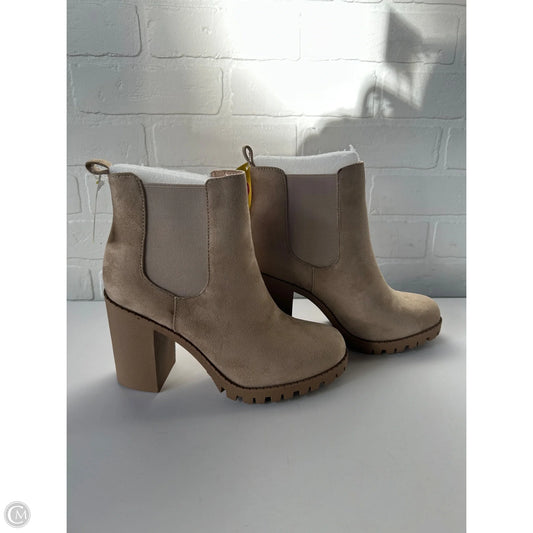 Boots Ankle Heels By Soda In Tan, Size: 8.5