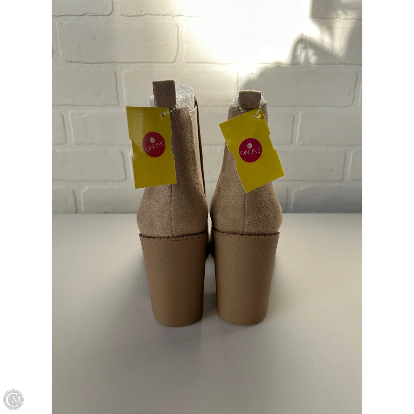 Boots Ankle Heels By Soda In Tan, Size: 8.5