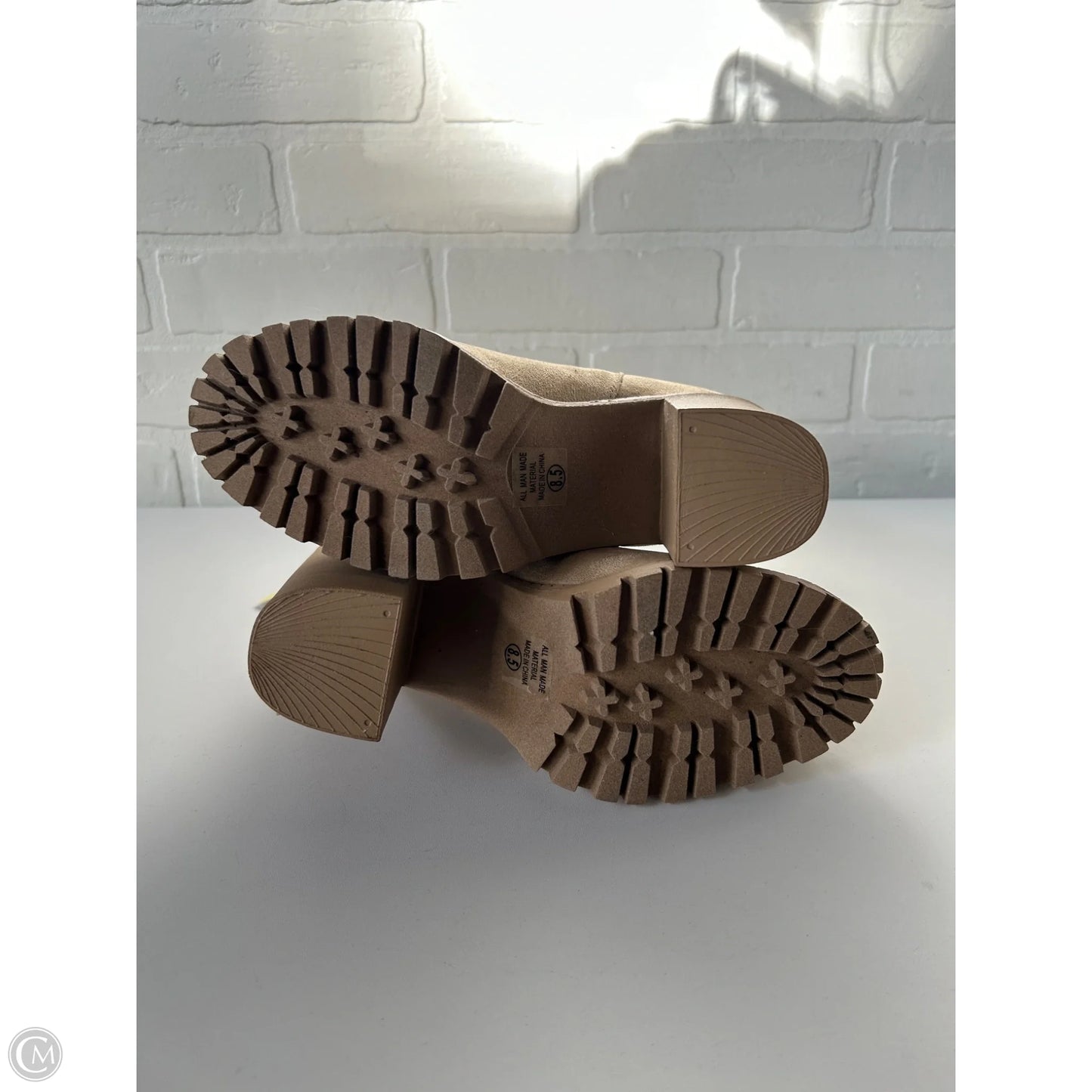 Boots Ankle Heels By Soda In Tan, Size: 8.5