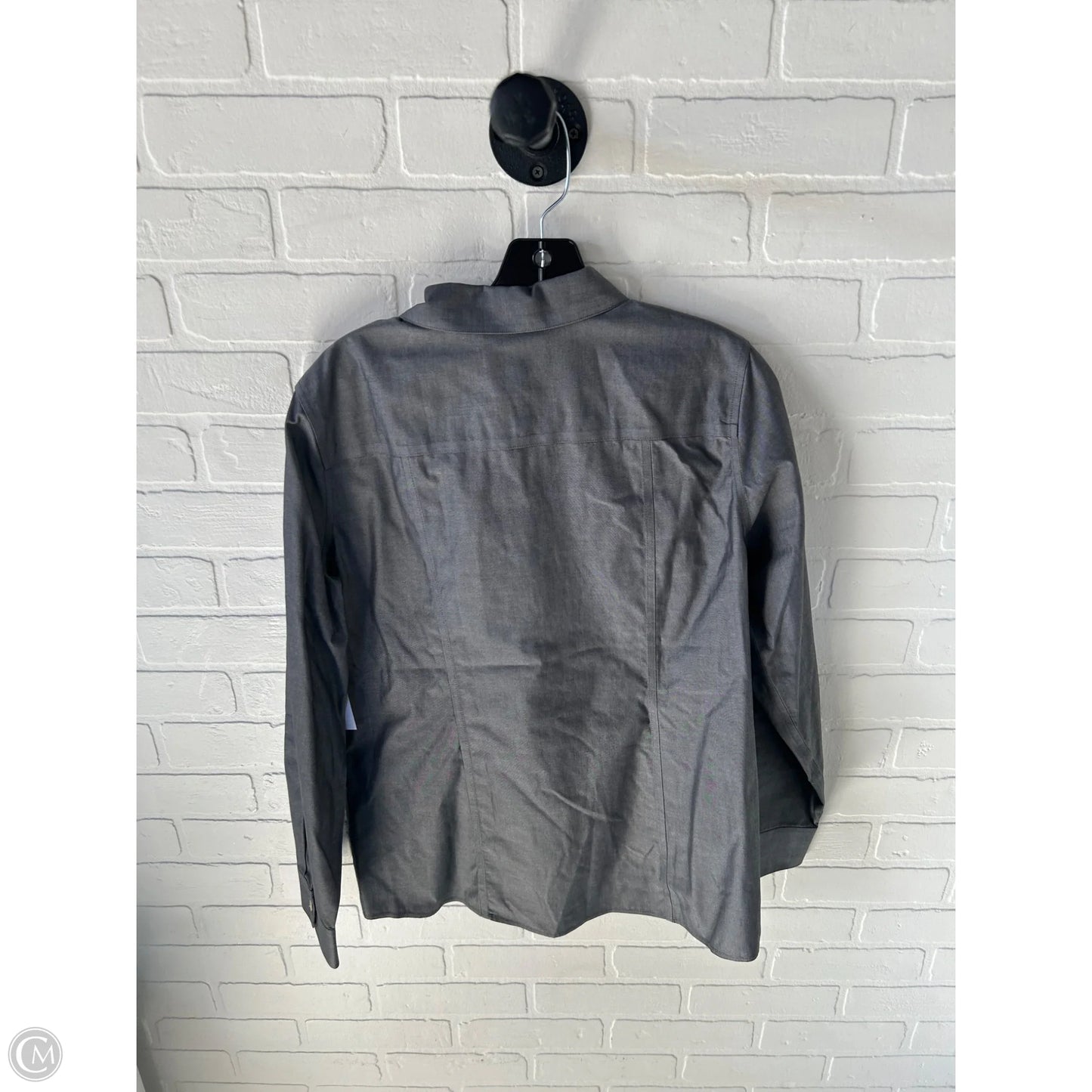 Top Long Sleeve By Foxcroft In Grey, Size: M