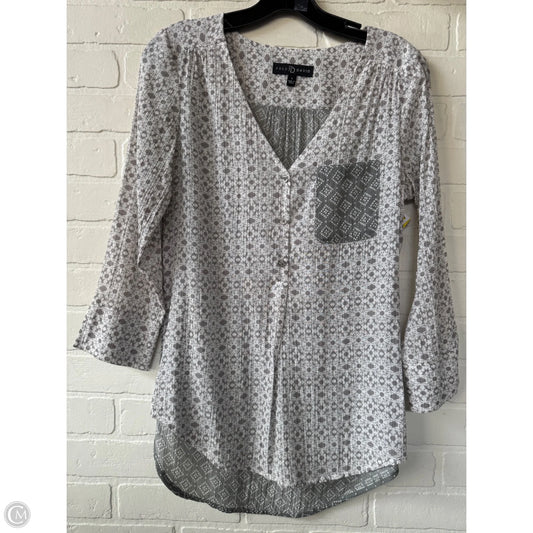 Top 3/4 Sleeve By Fred David In Grey, Size: S