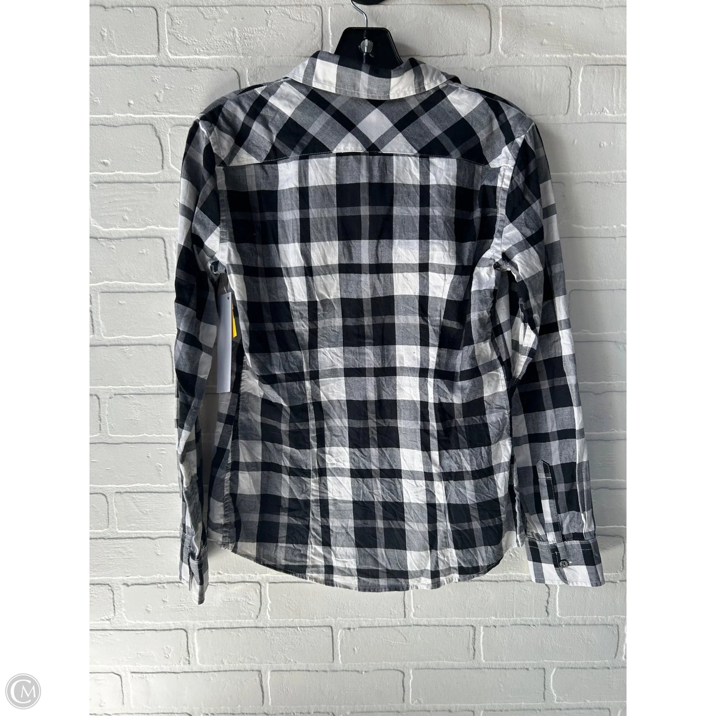 Top Long Sleeve By Banana Republic In Black & White, Size: Xs