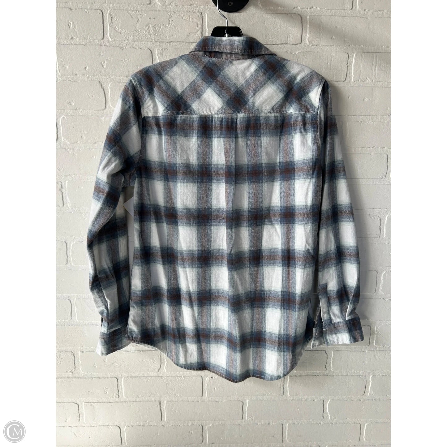 Top Long Sleeve By Weatherproof In Blue & Brown, Size: S