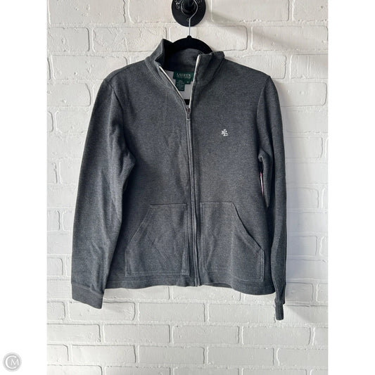 Sweatshirt Collar By Lauren By Ralph Lauren In Grey, Size: M