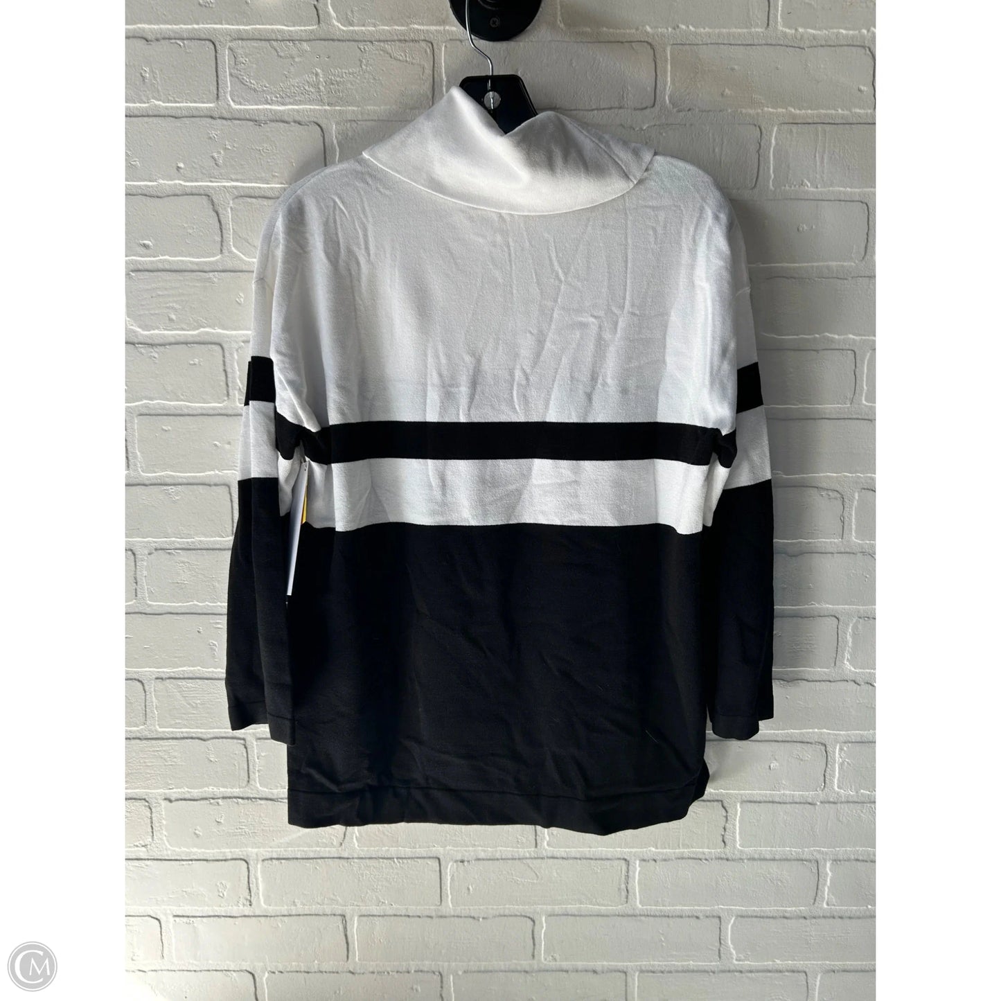 Sweater By Chicos In Black & White, Size: S