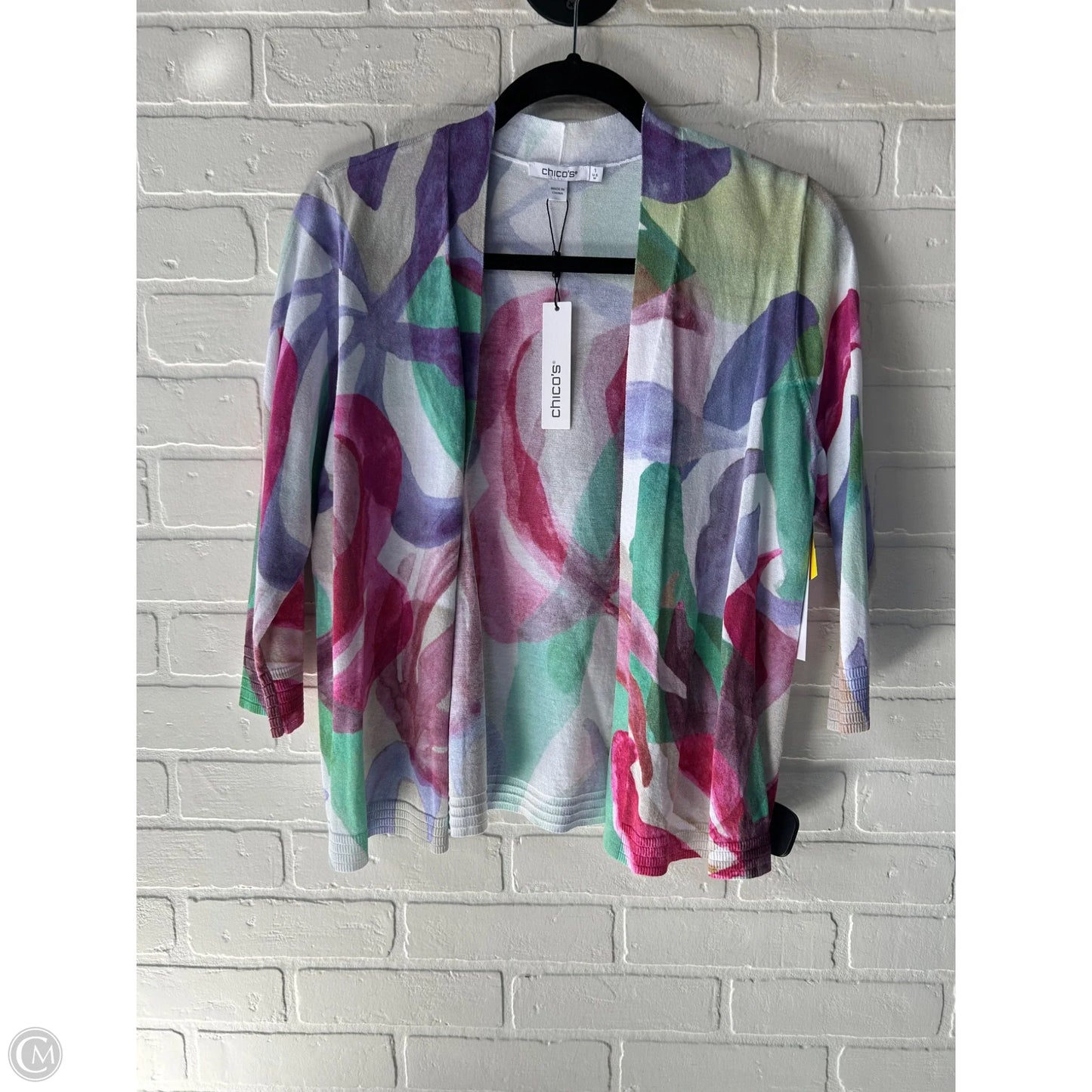 Cardigan By Chicos In Pink & Purple, Size: M